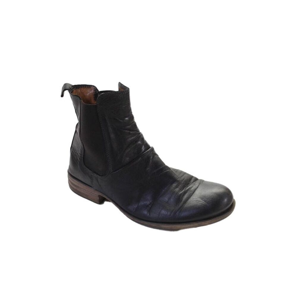 Miz Mooz Womens Slip On Block Heel Round Toe Ankle Boots Black Size 7